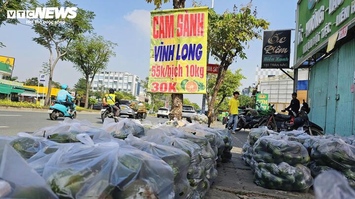 Cam sành, dưa hấu ‘dội chợ’, bán đầy vỉa hè và chợ mạng - Ảnh 3