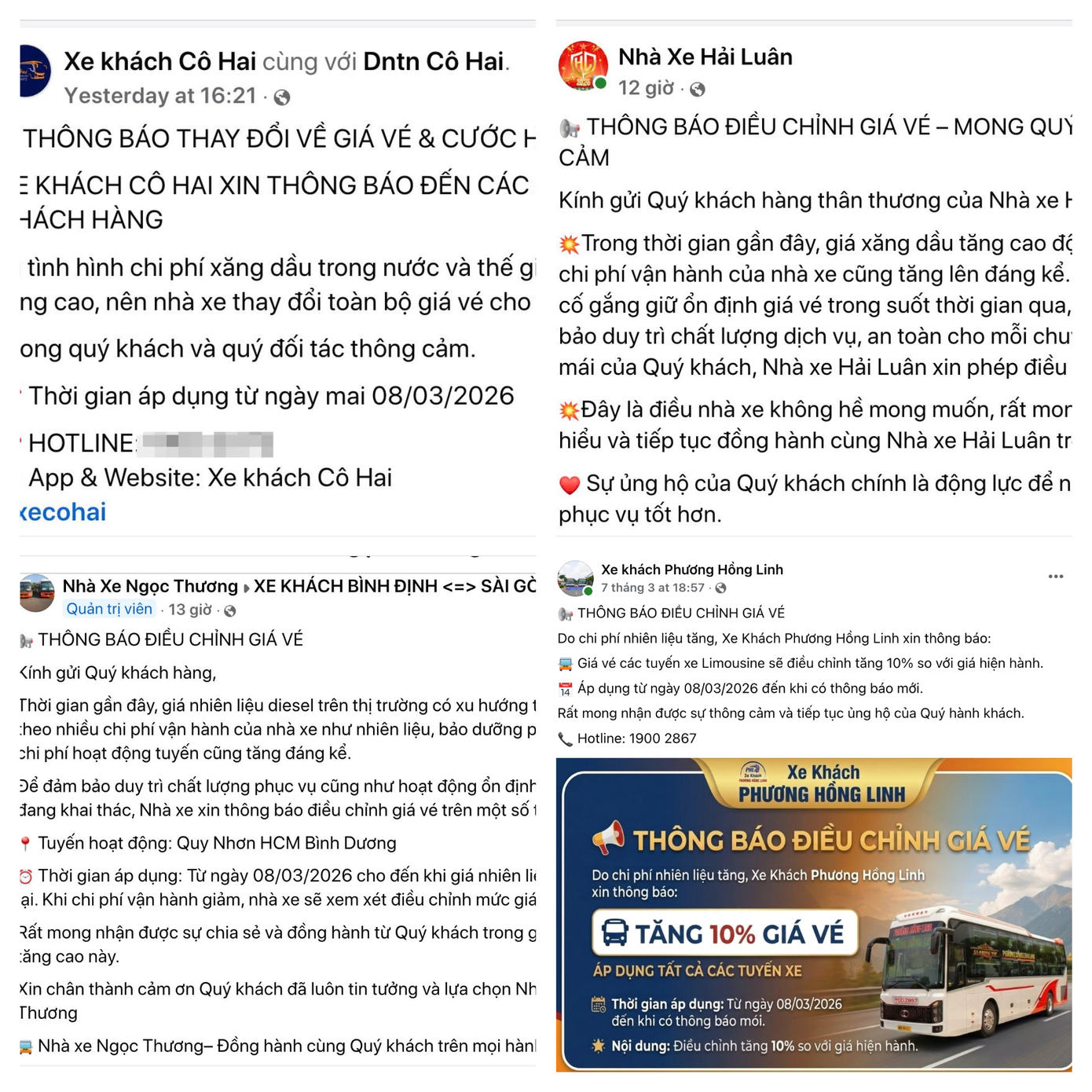 Giá xăng dầu tăng cao, nhiều nhà xe đồng loạt điều chỉnh giá vé - Ảnh 1