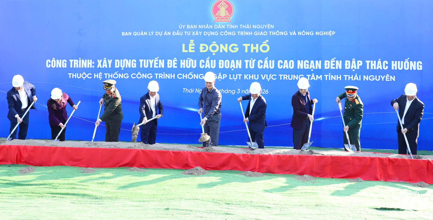 Thái Nguyên khởi công tuyến đê chống ngập hơn 8.500 tỷ đồng - Ảnh 1