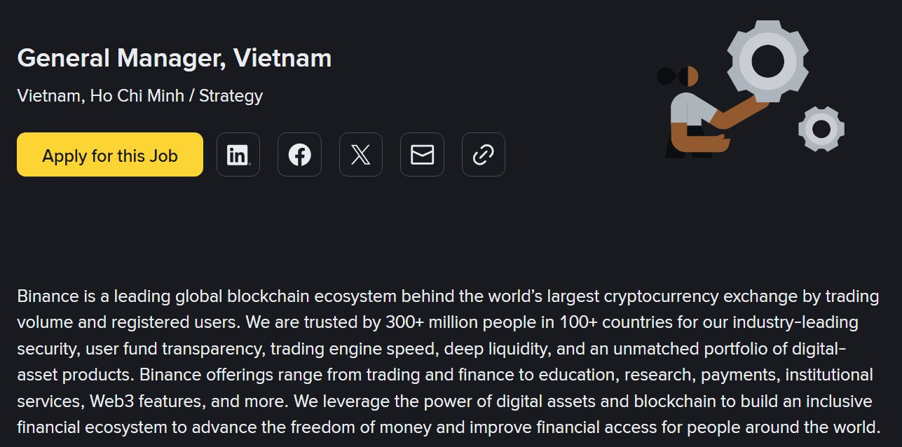 Sàn tiền điện tử lớn nhất thế giới tìm CEO tại Việt Nam: Mức lương có thể lên đến 400 triệu đồng/tháng? - Ảnh 2