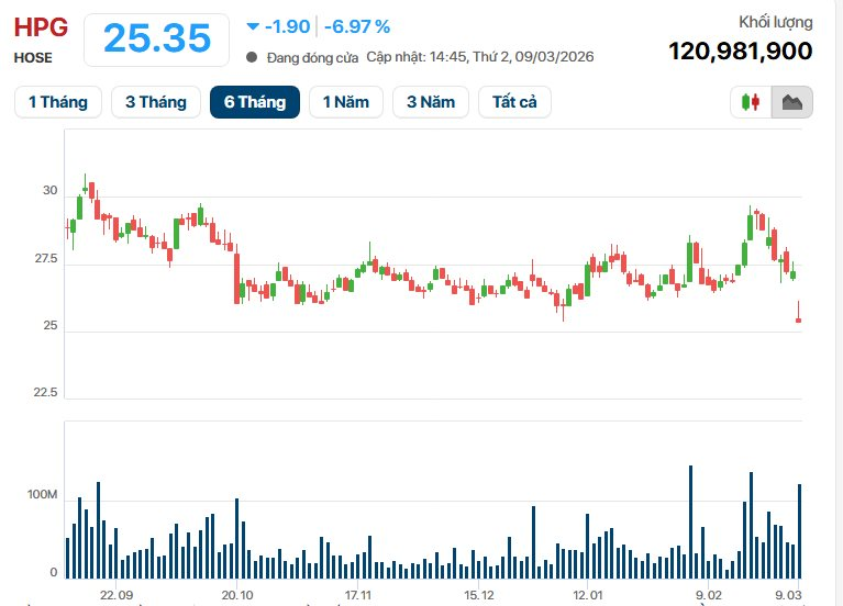 Quá nhanh: Con trai Chủ tịch Trần Đình Long đăng ký mua 50 triệu cổ phiếu HPG khi giá chạm đáy 6 tháng - Ảnh 1