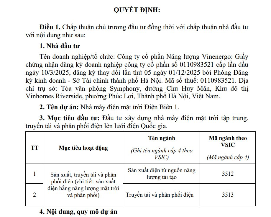 Tỷ phú Phạm Nhật Vượng sắp làm Nhà máy điện mặt trời hơn 5.300 tỷ đồng ở Điện Biên - Ảnh 1