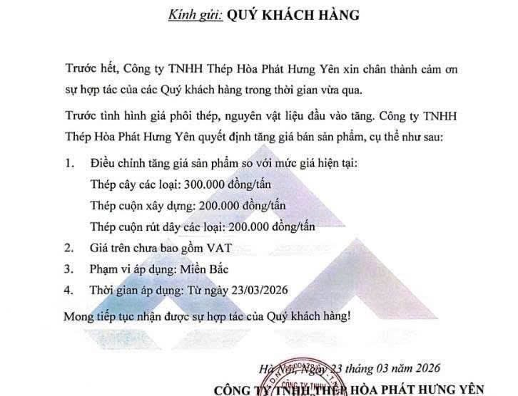 Hòa Phát, Việt Ý, Việt Đức,... đồng loạt tăng giá thép - Ảnh 2