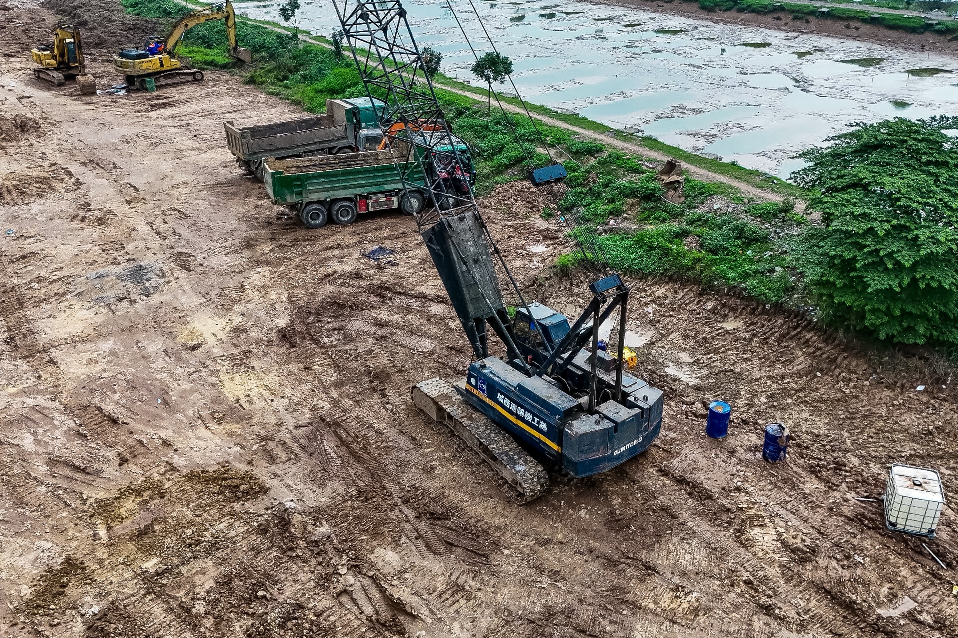 Cận cảnh đại công trường hồ điều hòa Phú Đô 800 tỷ đồng - Ảnh 4