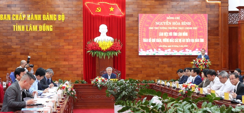 Phó Thủ tướng Thường trực Nguyễn Hòa Bình làm việc với tỉnh Lâm Đồng về việc tháo gỡ khó khăn, vướng mắc cho các dự án - Ảnh 2