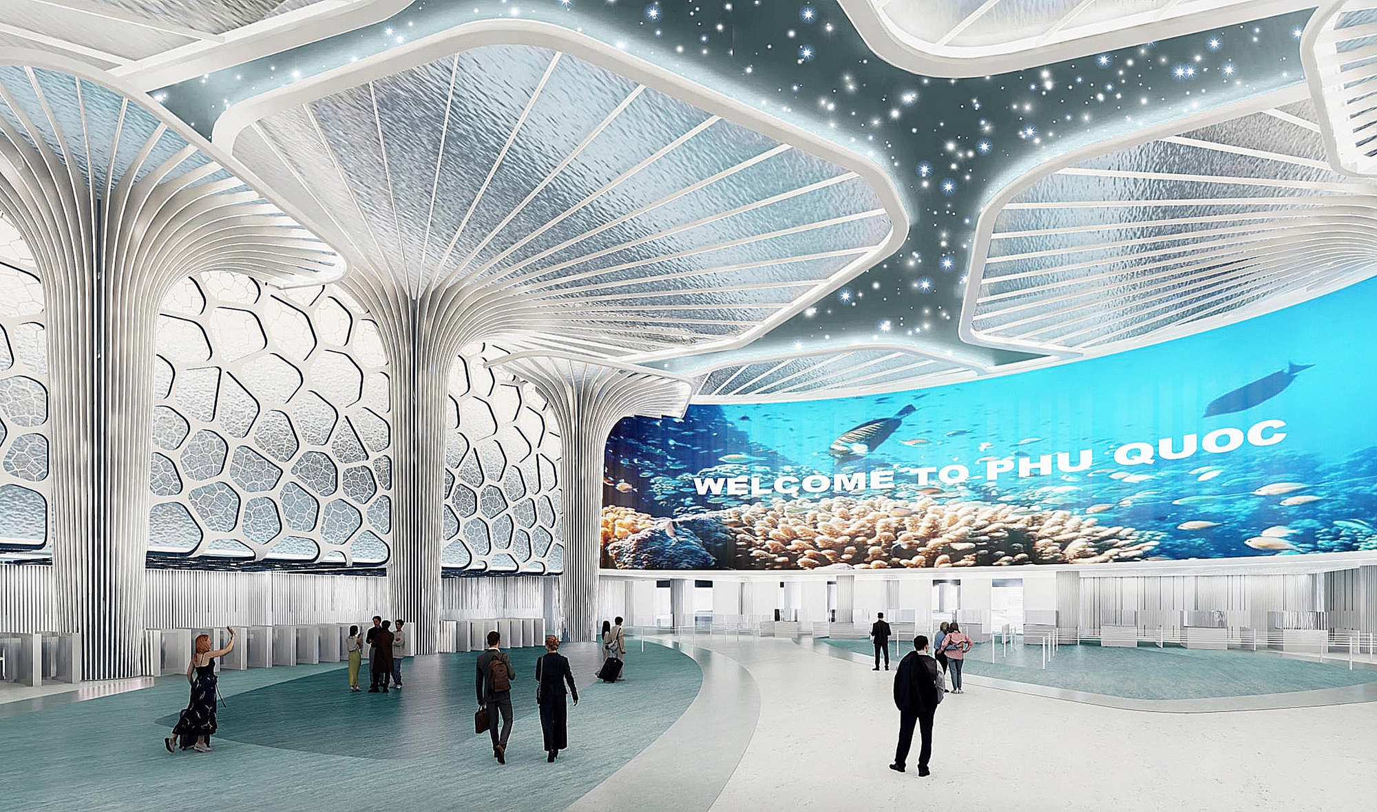 Cận cảnh nhà ga mới sân bay Phú Quốc bắt đầu lắp mái - Ảnh 8