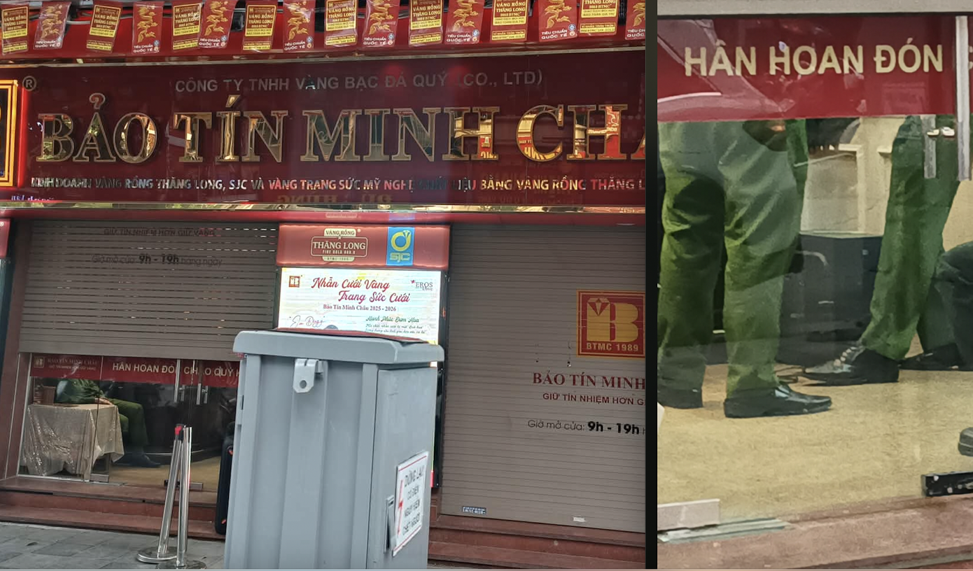 Hà Nội: Nhiều cảnh sát xuất hiện tại cửa hàng vàng  Bảo Tín Minh Châu - Ảnh 3