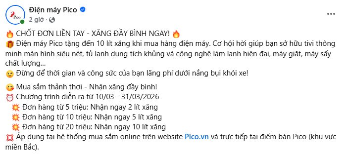 Giá xăng tăng, một chuỗi điện máy chơi lớn tặng tới 10 lít xăng cho khách mua hàng - Ảnh 2