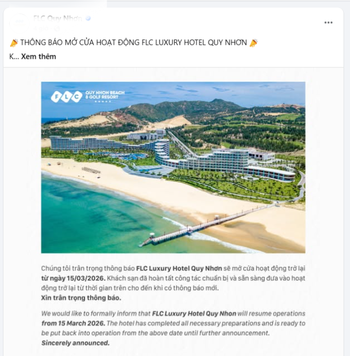 Tập đoàn FLC phát thông báo quan trọng liên quan đến khách sạn từng đạt kỷ lục dài nhất Việt Nam - Ảnh 1