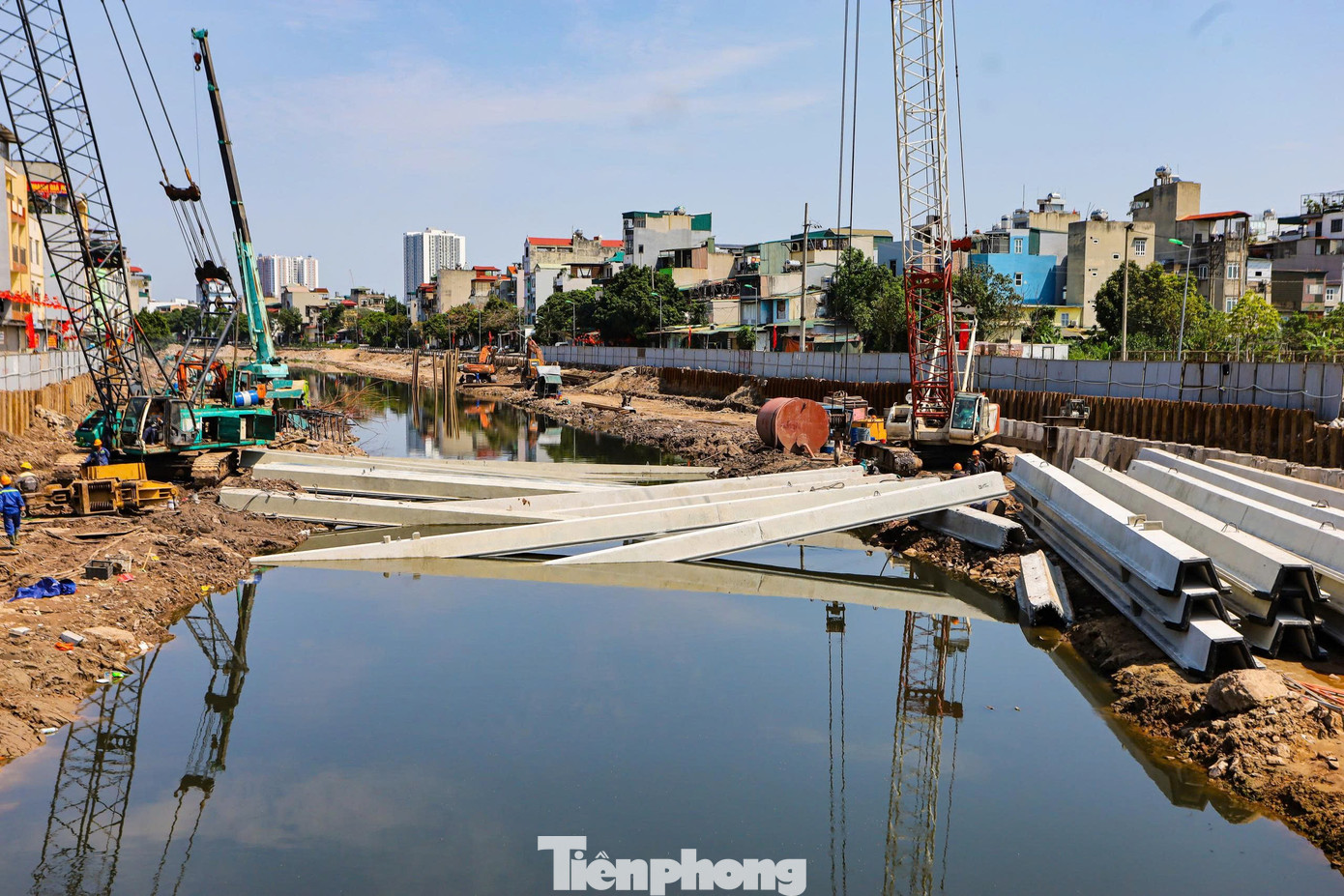 Hình ảnh đại công trường dự án chống ngập khẩn cấp ở Hà Nội - Ảnh 13