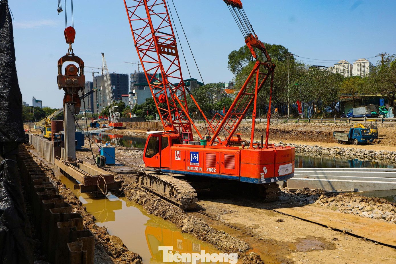 Hình ảnh đại công trường dự án chống ngập khẩn cấp ở Hà Nội - Ảnh 5