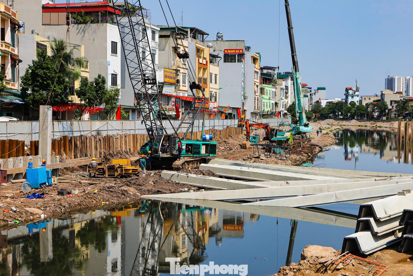 Hình ảnh đại công trường dự án chống ngập khẩn cấp ở Hà Nội - Ảnh 12