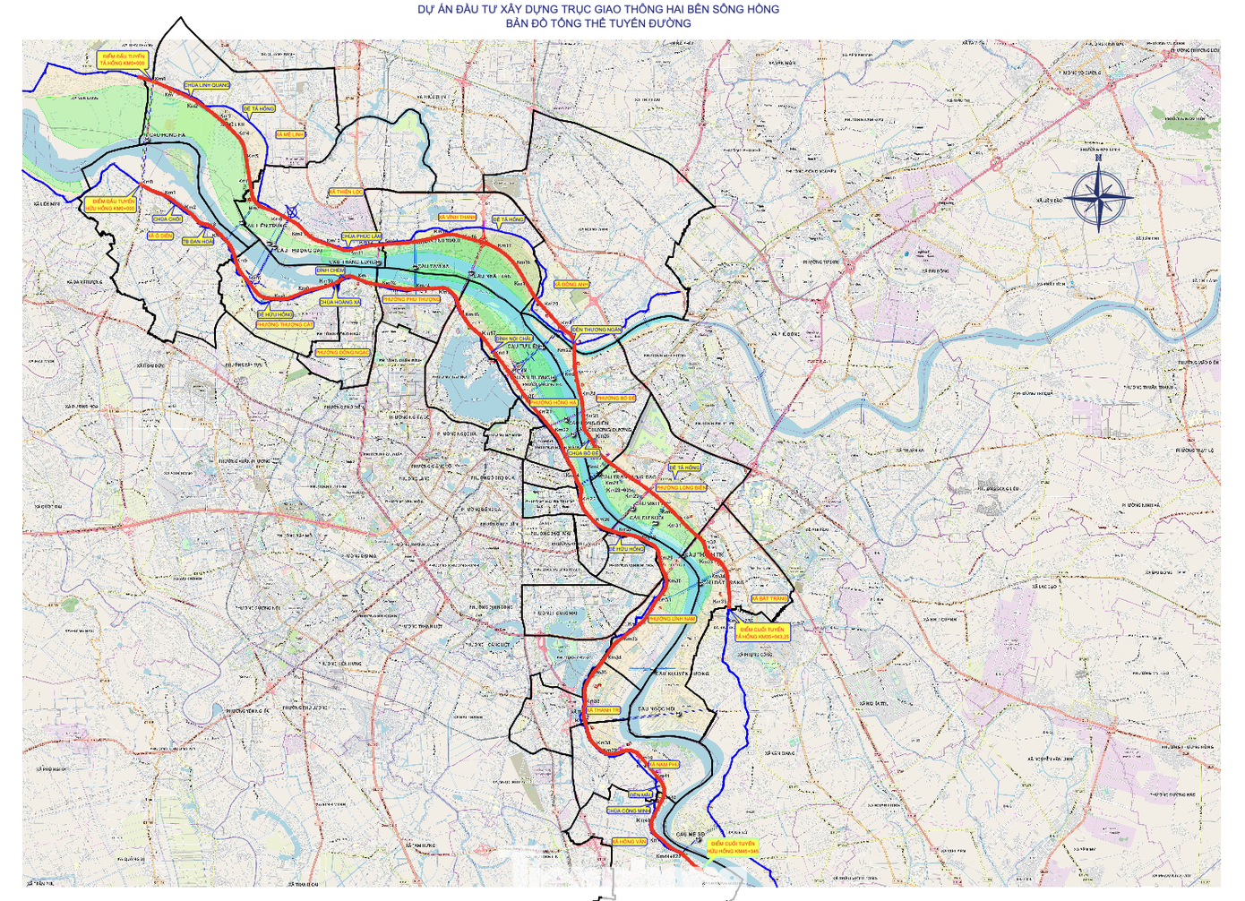 Dự án Trục Đại lộ cảnh quan sông Hồng có nhiều điểm đi qua đường đê cũ - Ảnh 1