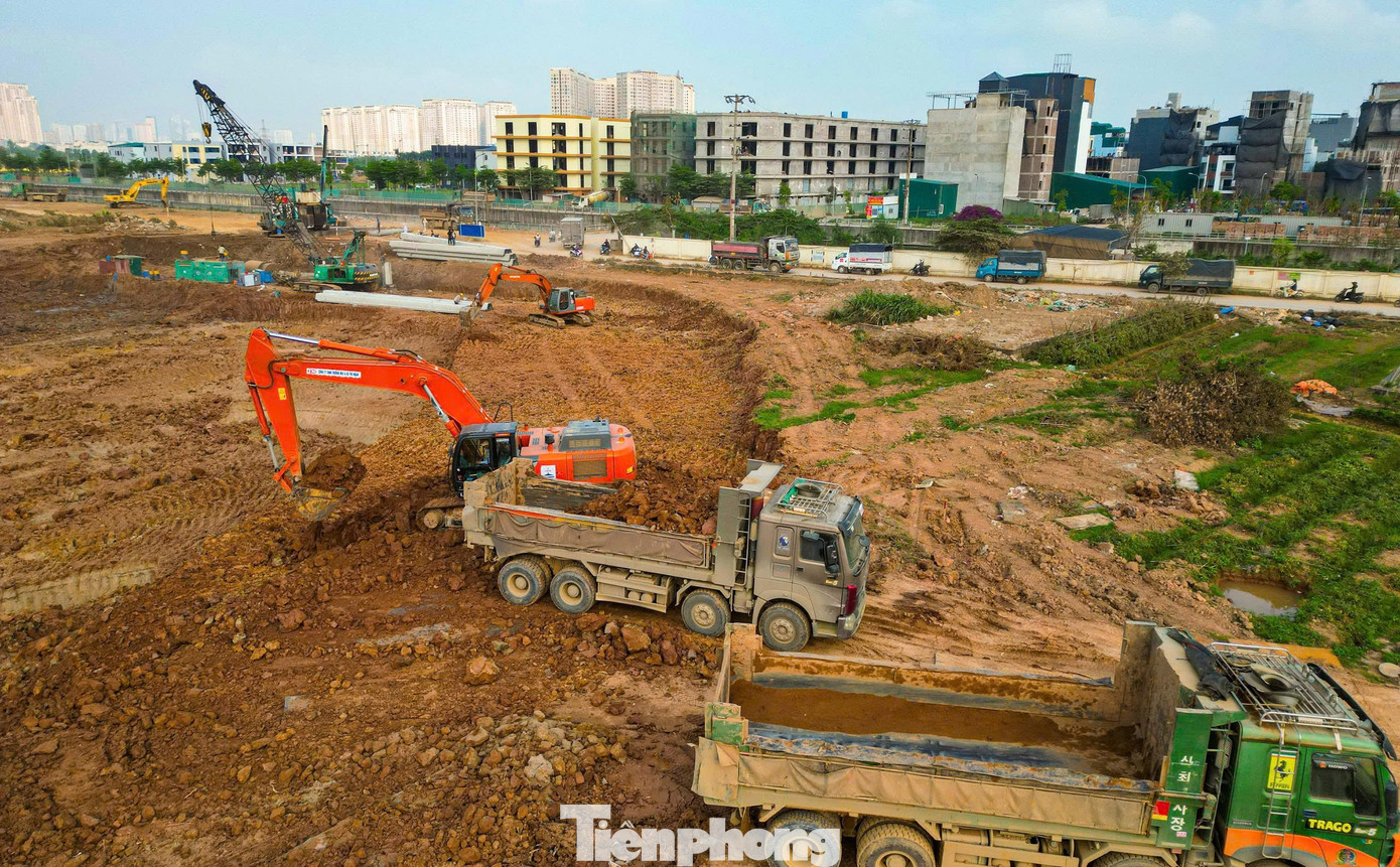 Cận cảnh dự án hồ điều hòa 858 tỷ đồng giải cứu 'rốn ngập' phía Tây Hà Nội - Ảnh 4