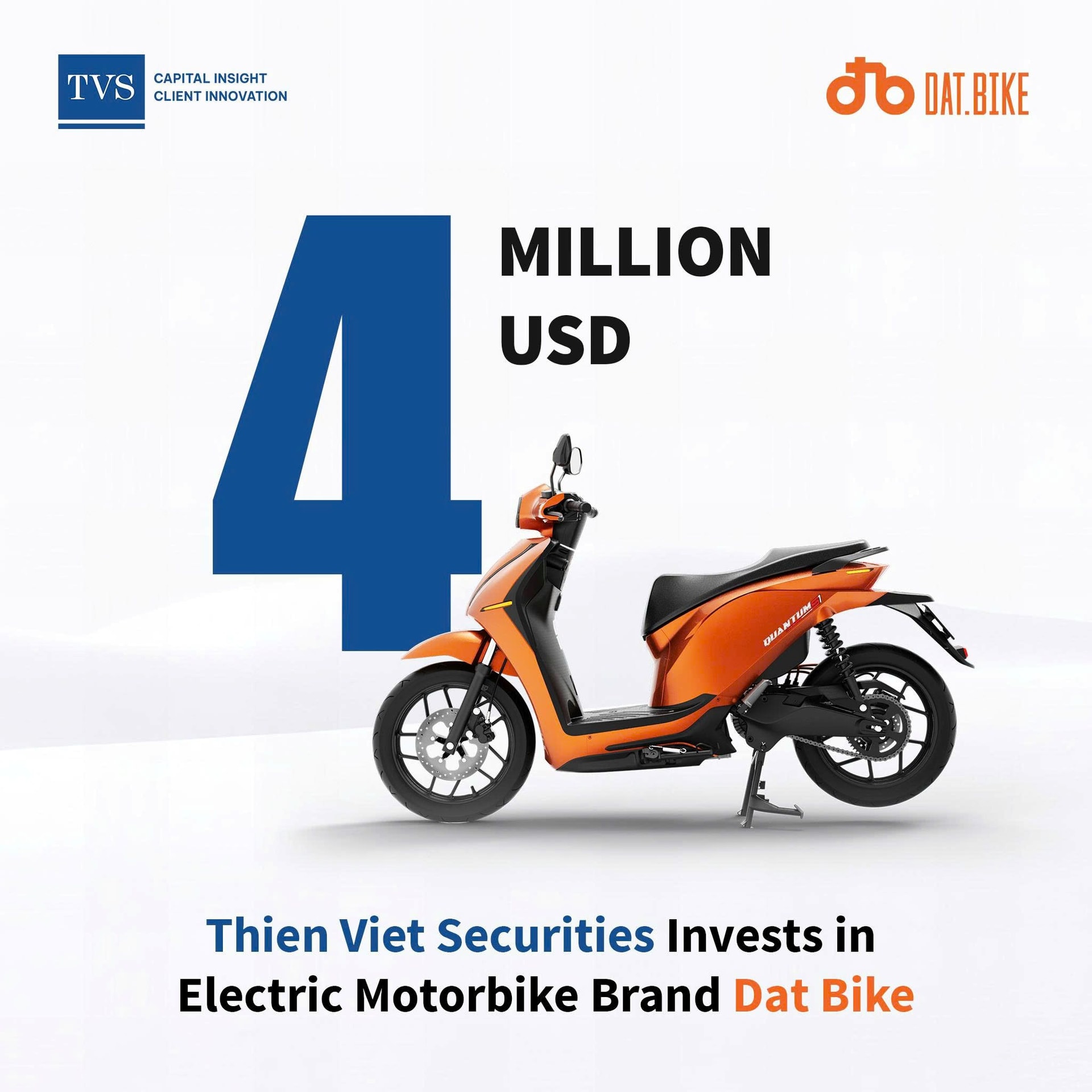 Chứng khoán Thiên Việt đầu tư 4 triệu USD vào xe máy điện Dat Bike - Ảnh 1