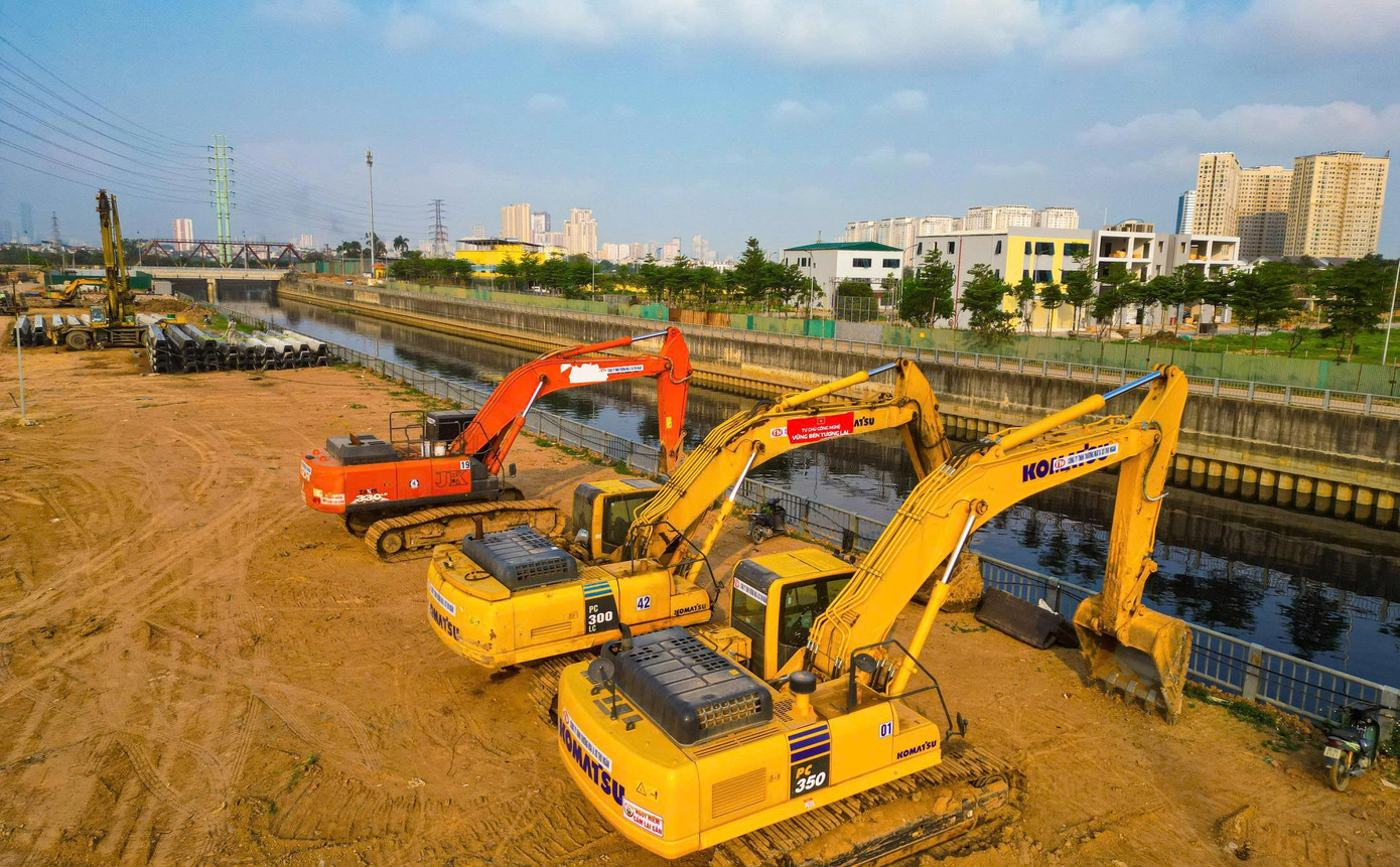 Cận cảnh dự án hồ điều hòa 858 tỷ đồng giải cứu 'rốn ngập' phía Tây Hà Nội - Ảnh 8