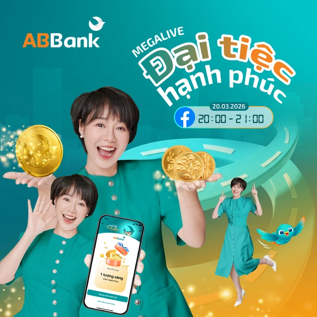 Tối 20.3: ‘Đại tiệc hạnh phúc’ ABBank đổ bộ, nhân đôi cơ hội nhận vàng 24K - Ảnh 1