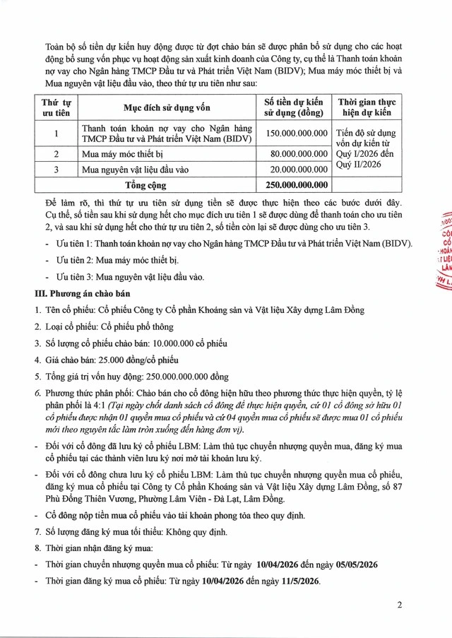 Thông báo chào bán cổ phiếu ra công chúng (kỳ 1) - Ảnh 2