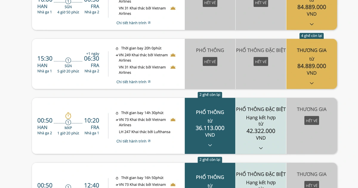 Giá vé máy bay đi châu Âu cao 'chóng mặt' do xung đột Trung Đông