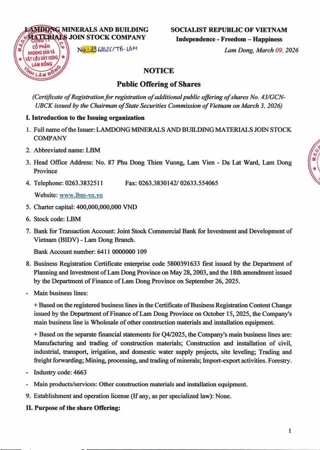 Thông báo chào bán cổ phiếu ra công chúng (kỳ 3) - Ảnh 5