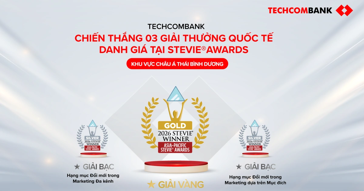Techcombank xác lập ‘hat-trick’ Giải Vàng Stevie® Awards Châu Á - Thái Bình Dương