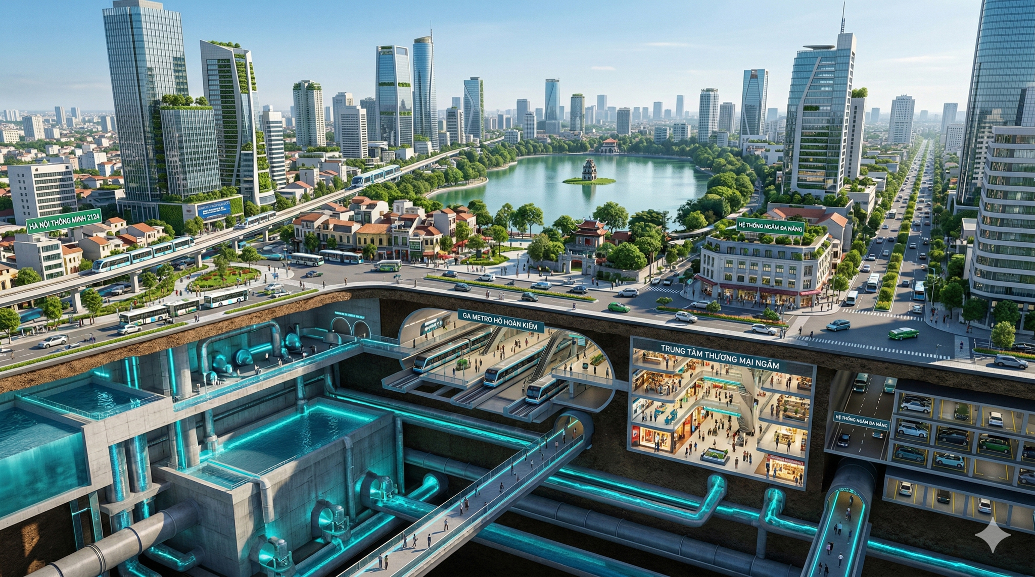 Hà Nội quy hoạch "siêu bể ngầm" 125 triệu m3: Quy mô gấp 180 lần hệ thống lớn nhất thế giới tại Nhật Bản - Ảnh 1