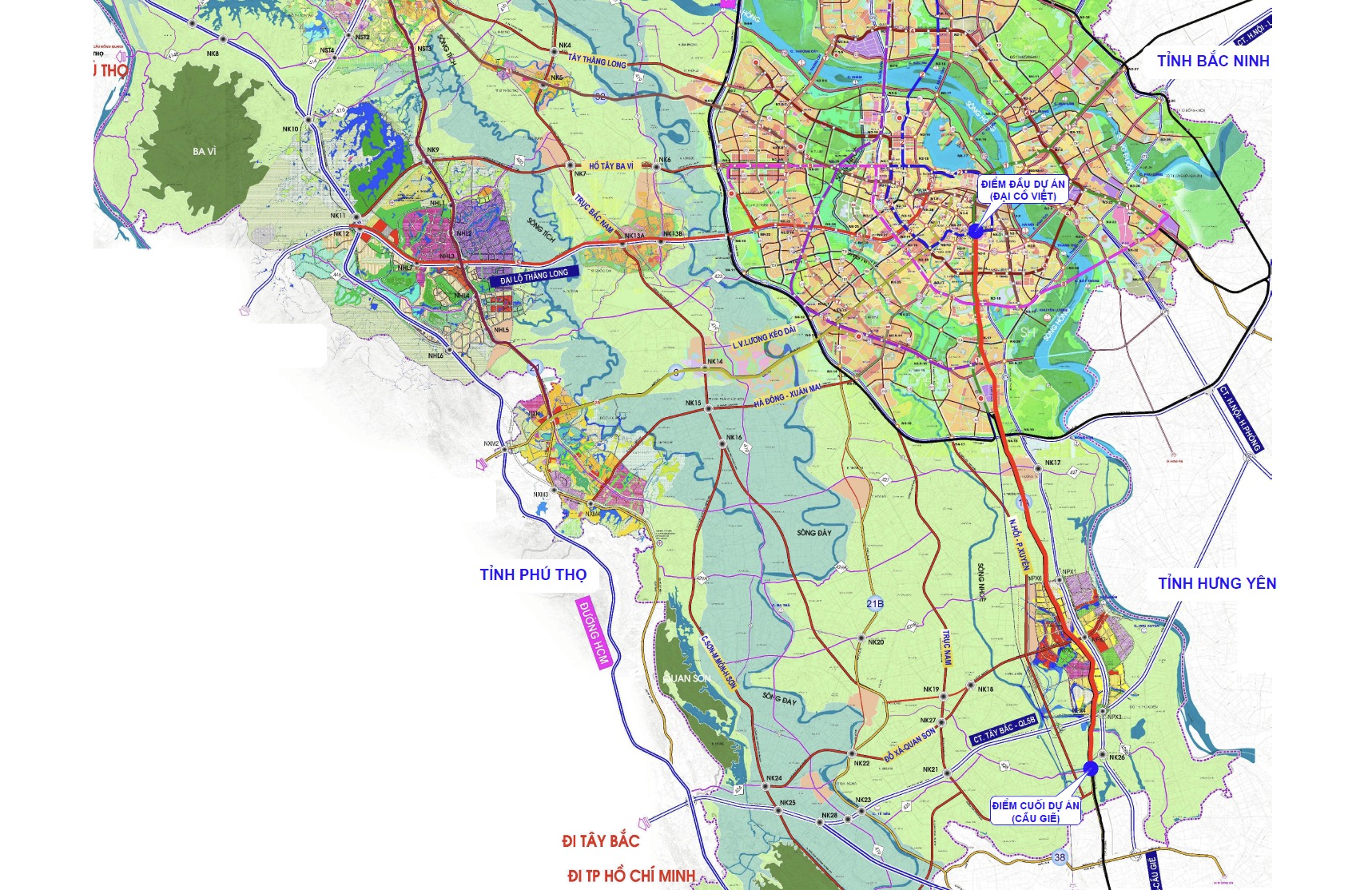 Vingroup của tỷ phú Phạm Nhật Vượng làm tuyến đường quốc lộ dài 36km, rộng 90m, quy mô 10 làn xe đi qua 18 xã phường tại Hà Nội - Ảnh 2