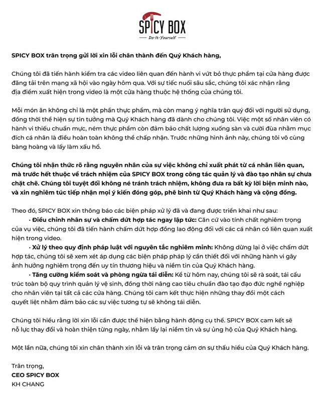 Một chuỗi nhà hàng vừa gửi tâm thư xin lỗi khách hàng - Ảnh 1