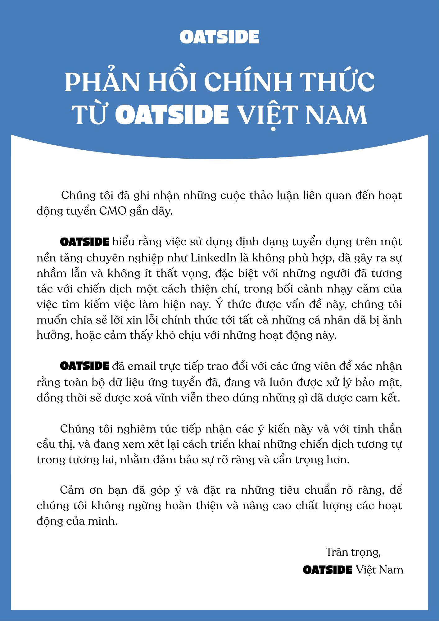 Oatside Việt Nam đã chịu xin lỗi! - Ảnh 1