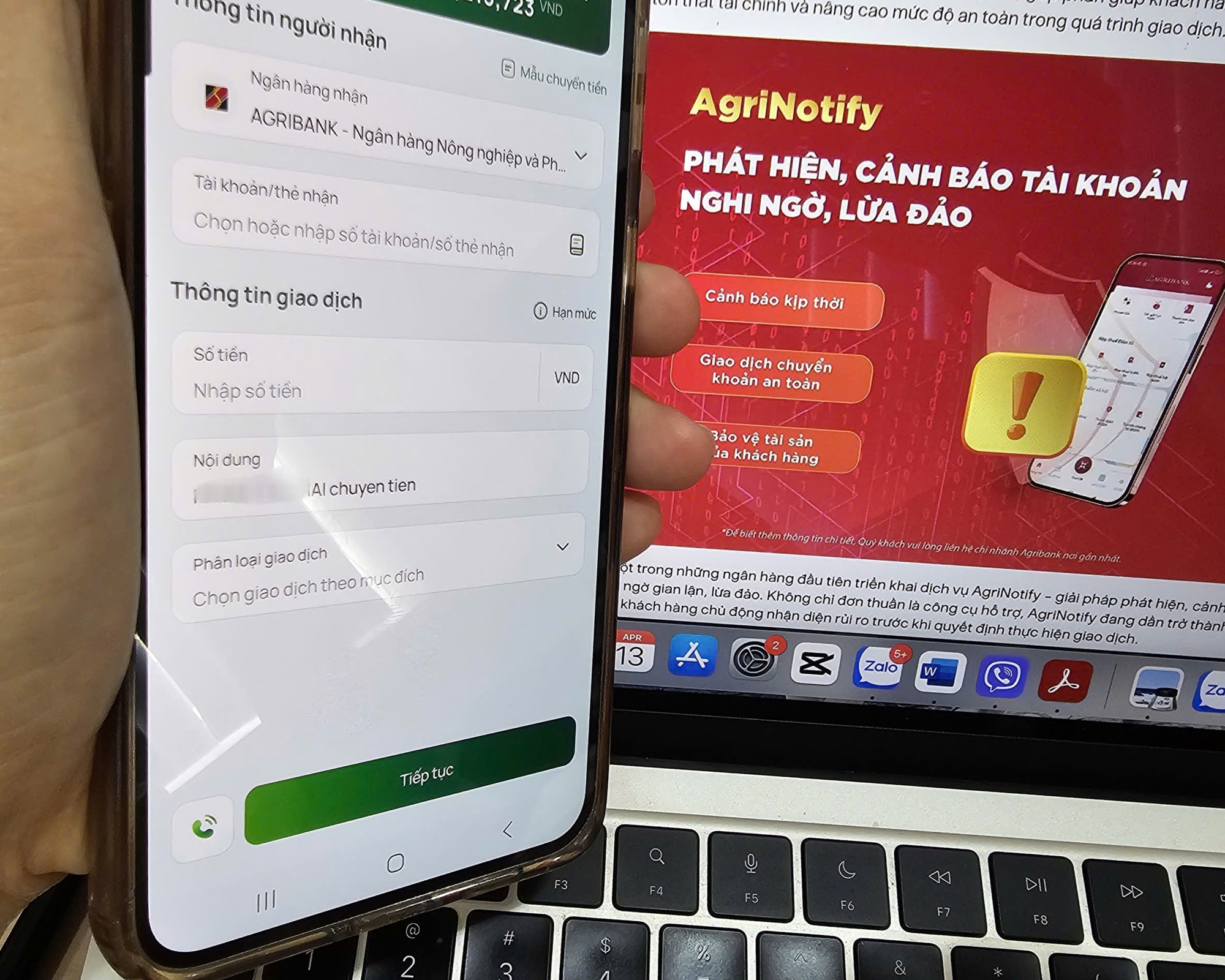 Agribank chặn hơn 91.000 giao dịch chuyển tiền bất thường - Ảnh 1