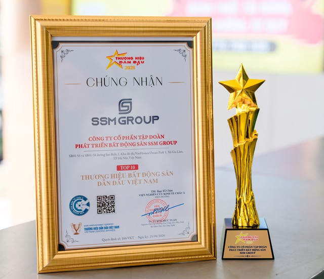 SSM Group được vinh danh Top 10 thương hiệu bất động sản dẫn đầu Việt Nam 2026 - Ảnh 1