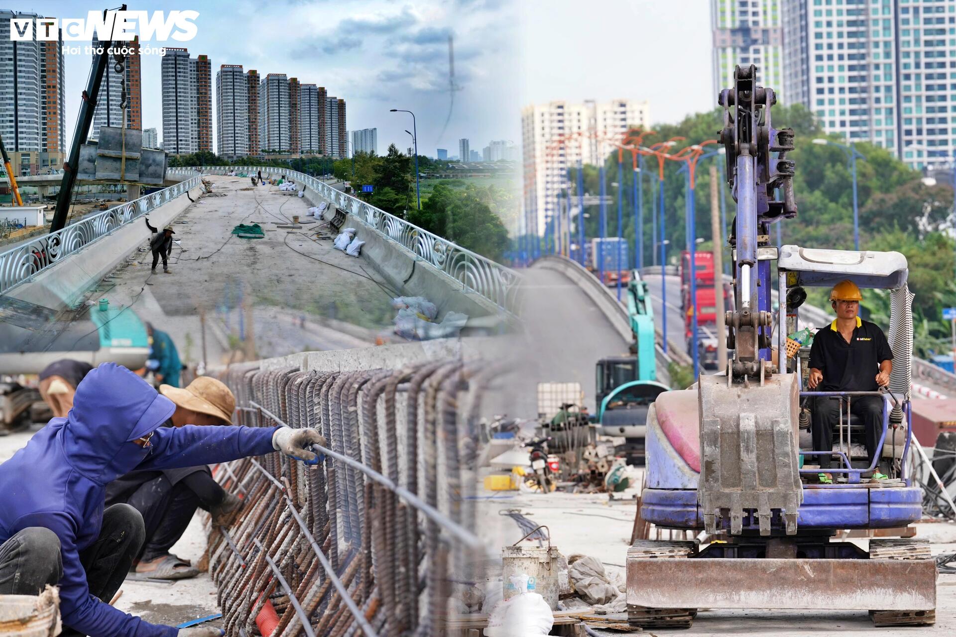 Cầu vượt nút giao 3.400 tỷ đồng ở TP.HCM tăng tốc về đích - Ảnh 1