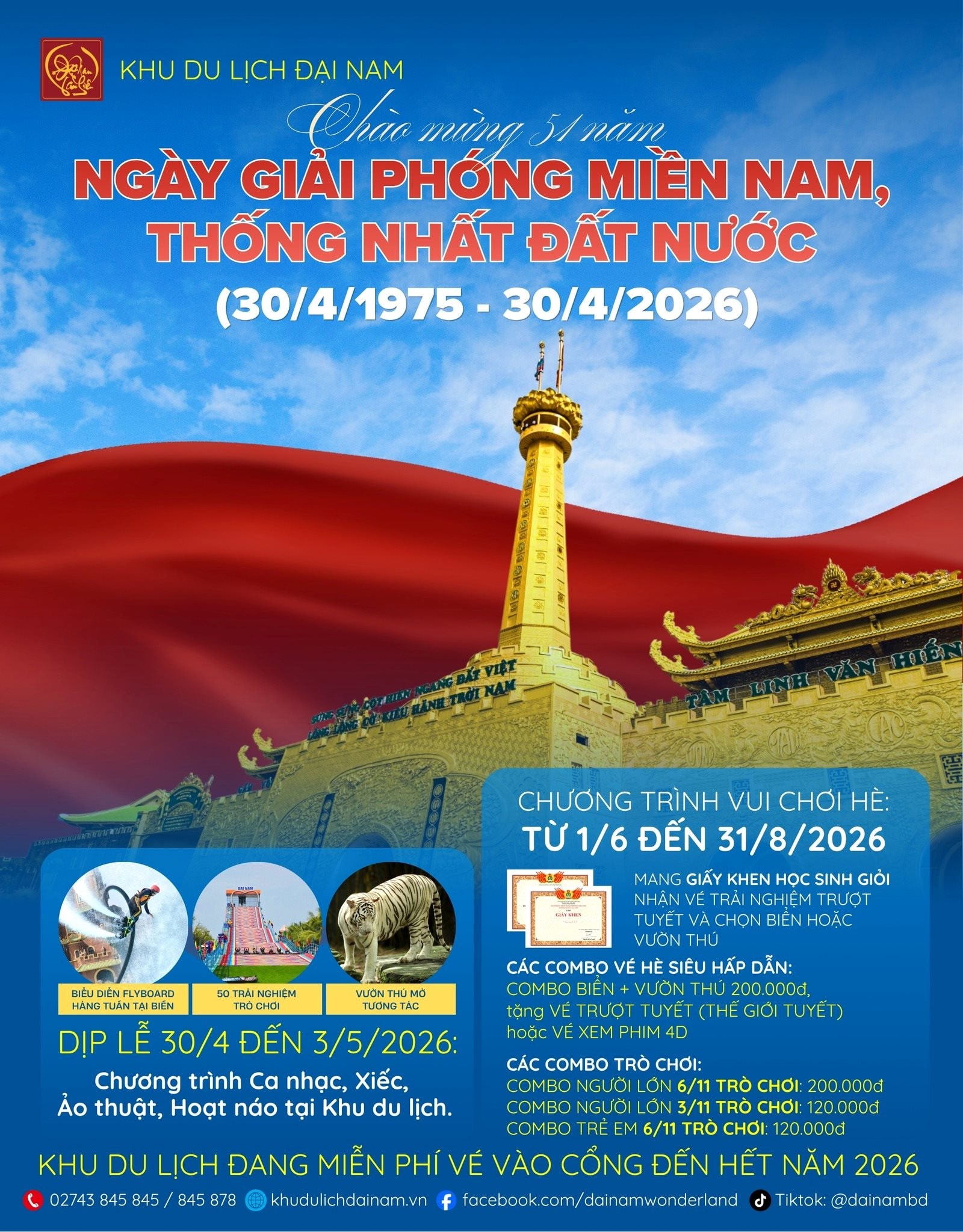 Khu du lịch Đại Nam của vợ chồng bà Nguyễn Phương Hằng tung thông báo đặc biệt: Miễn phí vé vào cổng trong 4 ngày, mang giấy khen học sinh giỏi nhận "bom tấn" - Ảnh 2