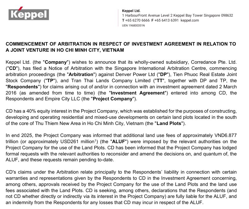 Keppel khởi kiện đối tác Việt ra trọng tài quốc tế vì khoản nợ thuế gần 7.000 tỷ tại tòa tháp 88 tầng ở Thủ Thiêm - Ảnh 1