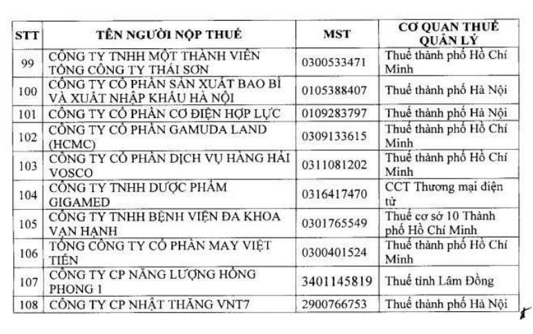 Cục Thuế công bố danh sách 108 doanh nghiệp trong kế hoạch kiểm tra năm 2026: Có những doanh nghiệp lớn nào? - Ảnh 6