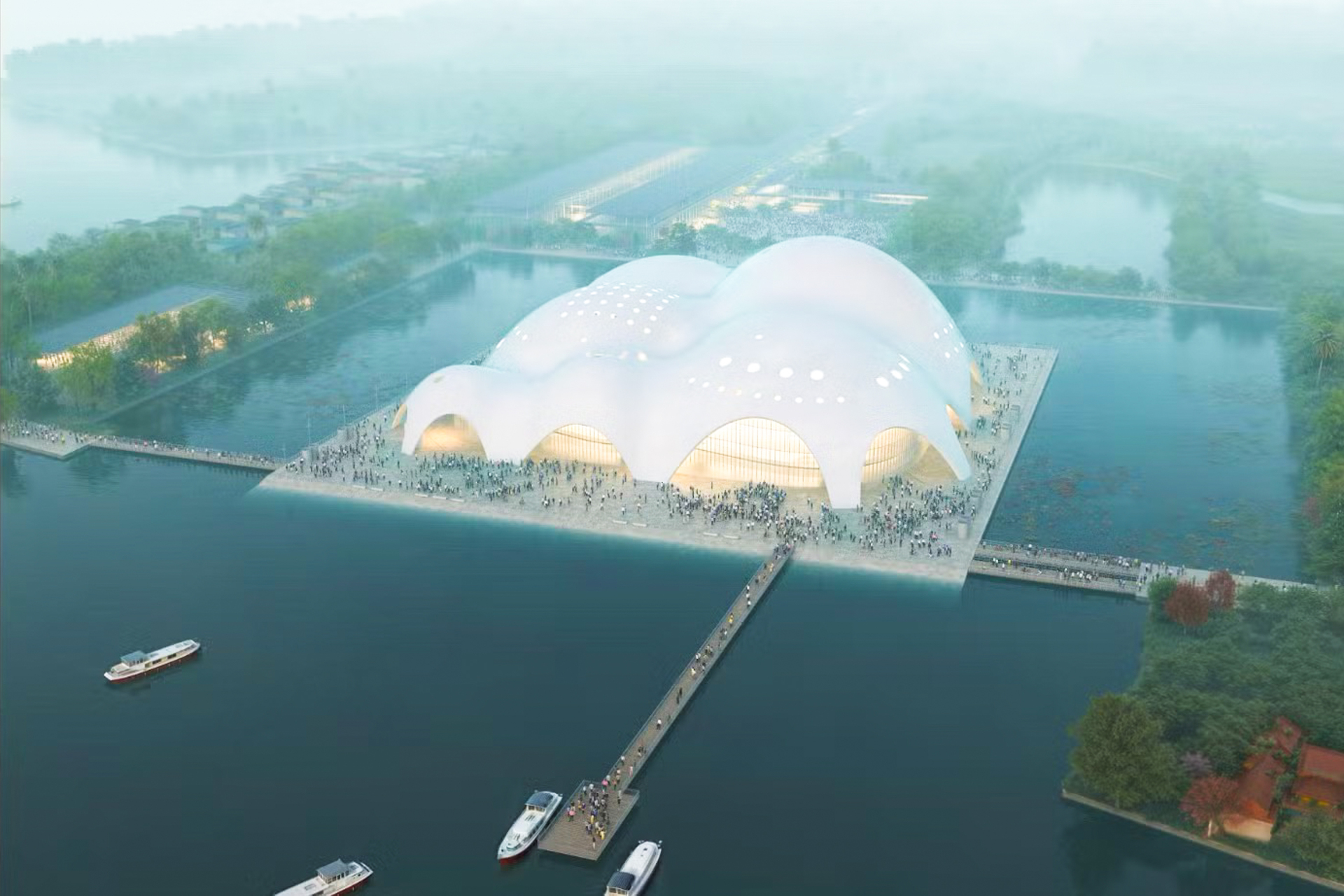 Cận cảnh nhà hát Opera Hà Nội dần lộ diện ở bán đảo Quảng An - Ảnh 2