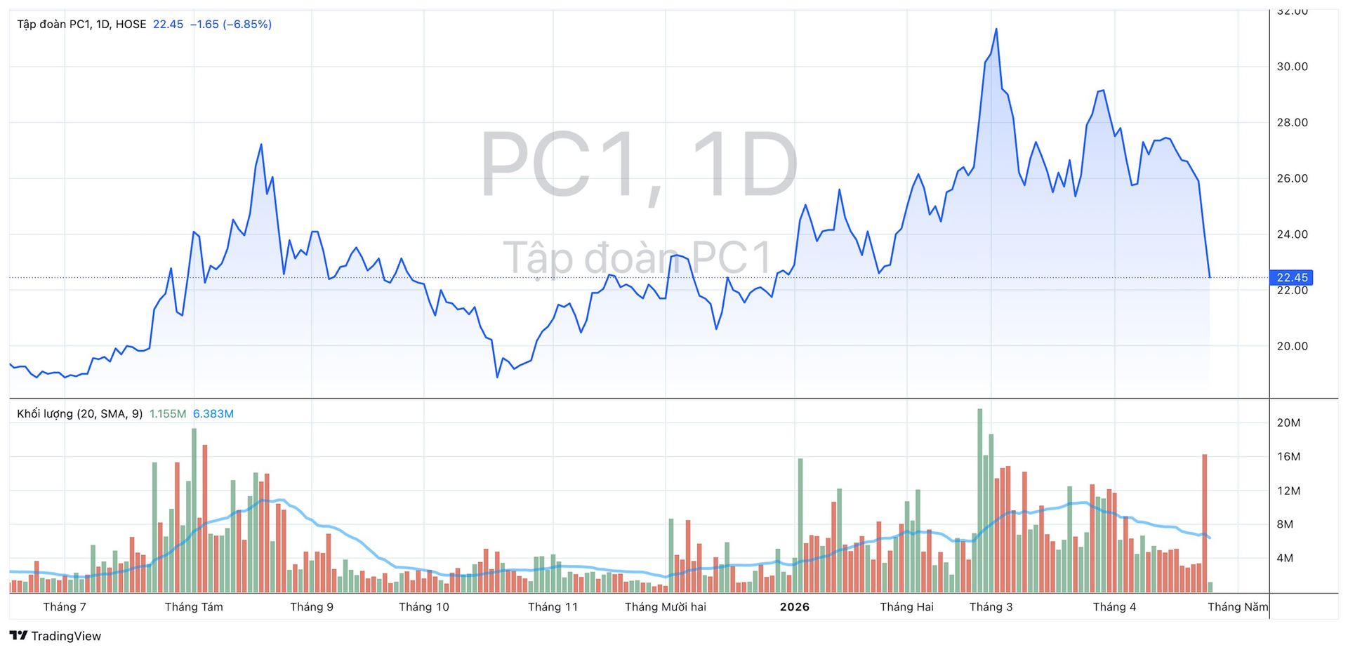 Hơn 22 triệu cổ phiếu PC1 chất sàn, vốn hoá "bốc hơi" gần 1.500 tỷ, điều gì đang diễn ra? - Ảnh 1