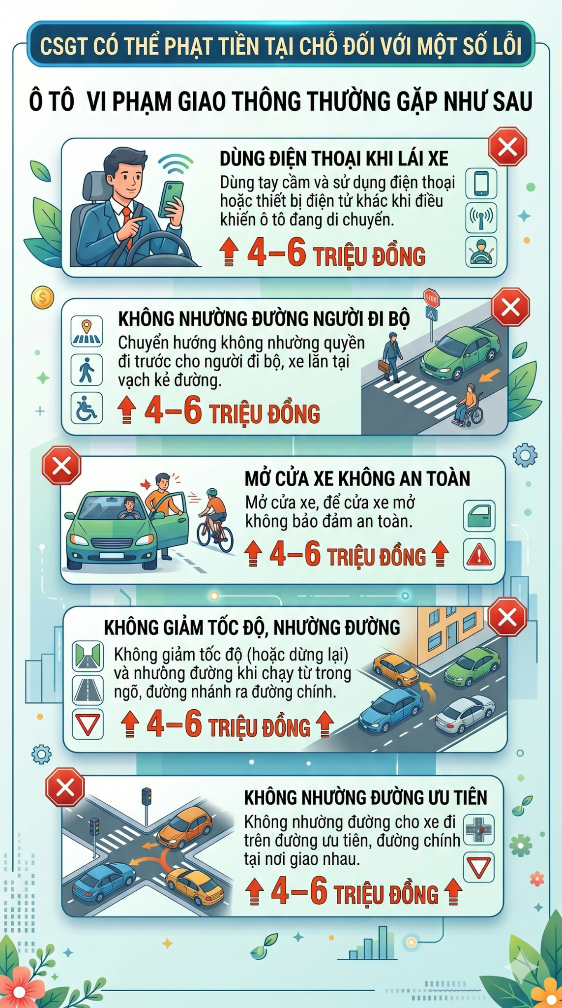 Lỗi vi phạm giao thông thường gặp nào sắp tới có thể bị CSGT phạt tại chỗ tới 7,5 triệu đồng? - Ảnh 2