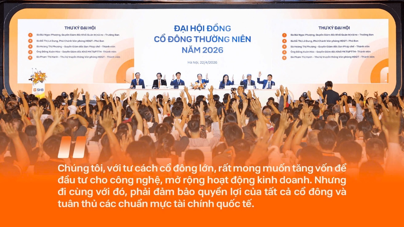 Những câu nói ấn tượng của Chủ tịch HĐQT SHB Đỗ Quang Hiển tại ĐHĐCĐ 2026 - Ảnh 6