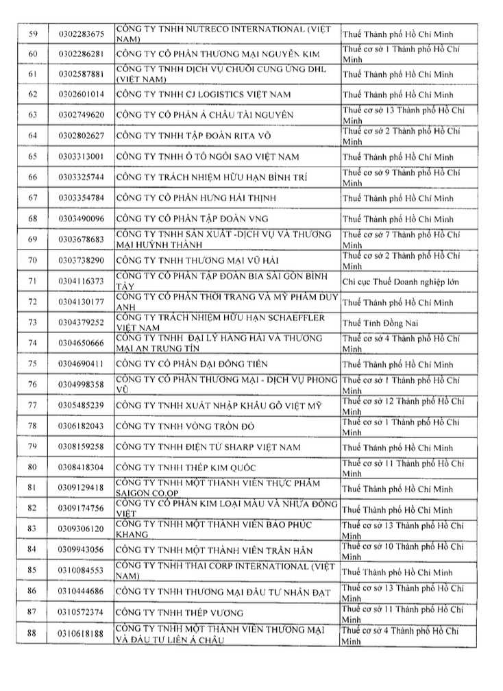 Danh sách 302 doanh nghiệp thu nghìn tỷ, lãi mỏng hoặc thua lỗ nhiều năm bị Cục Thuế kiểm tra: Gọi tên VNG, KFC, Be Group, Sunlife... - Ảnh 3