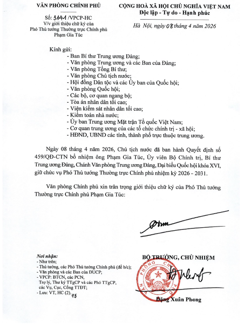 Giới thiệu chữ ký của Thủ tướng và các Phó Thủ tướng Chính phủ nhiệm kỳ 2026-2031 - Ảnh 2