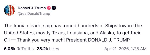 Ông Trump bất ngờ cảm ơn Iran vì hàng trăm tàu chuyển hướng tới Mỹ hút dầu - Ảnh 2