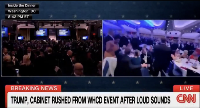 Nóng: Nổ súng tại tiệc dành cho phóng viên Nhà Trắng, ông Donald Trump sơ tán gấp - Ảnh 1