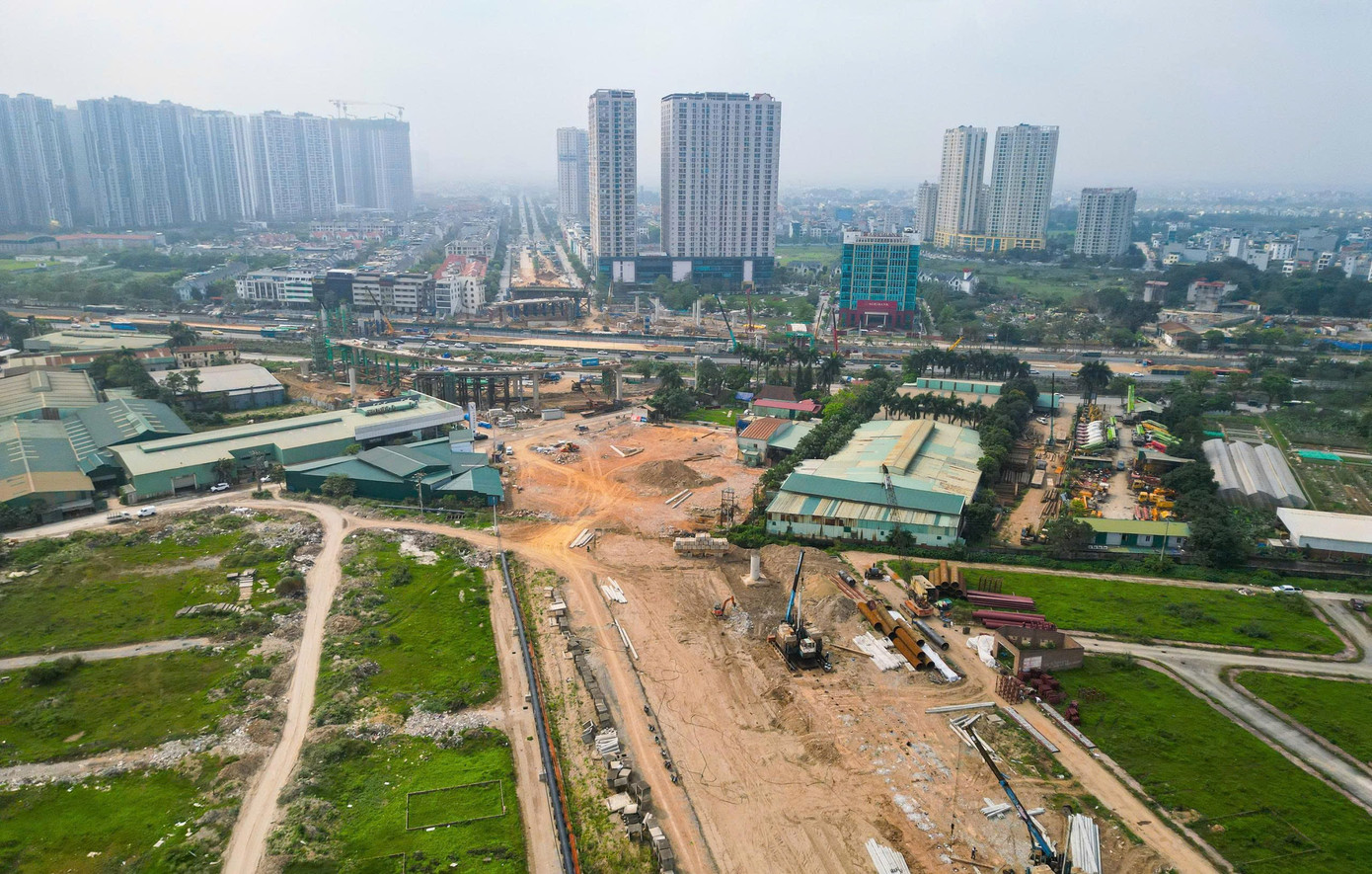 Nút giao nghìn tỷ Vành đai 3,5 - Đại lộ Thăng Long dần thành hình - Ảnh 1