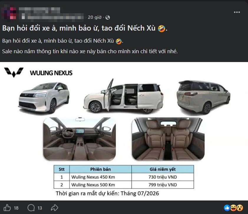 MPV điện Wuling Nexus lộ giá bán tại Việt Nam: Bản cao nhất dự kiến chưa đến 800 triệu, sạc đầy phượt TP.HCM - Nha Trang thoải mái - Ảnh 1