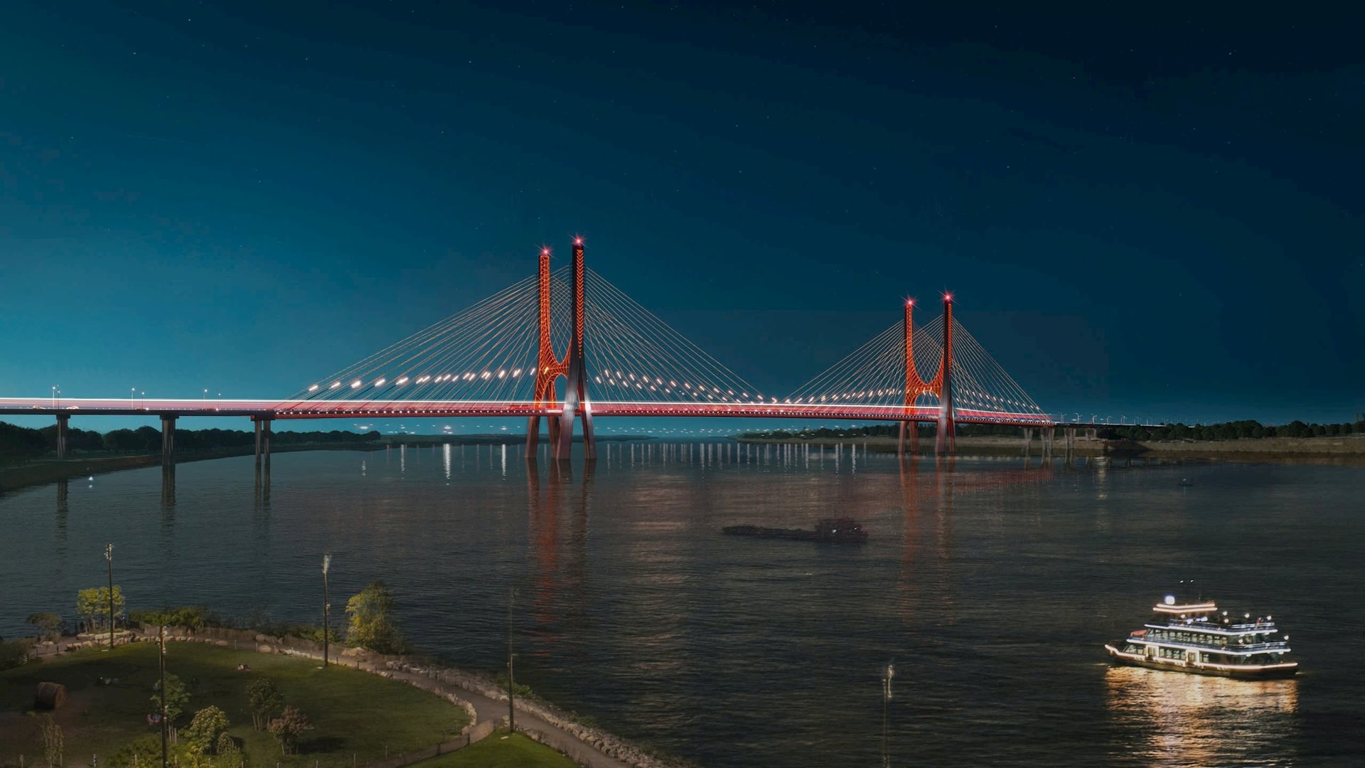 “Siêu cầu” vượt sông Hồng gần 12.000 tỷ nối Hà Nội với Hưng Yên sắp bước vào giai đoạn then chốt sau 8 tháng khởi công - Ảnh 3