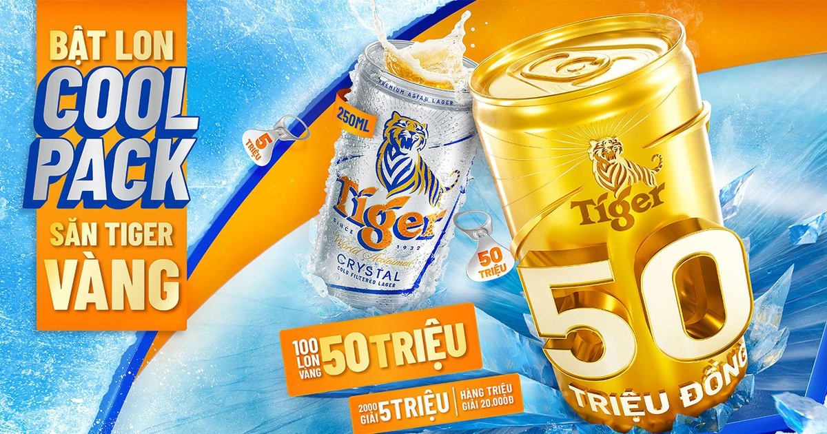 Tiger Beer chào hè 2026 với hàng triệu giải thưởng ‘Bật lon Coolpack - Săn Tiger vàng’