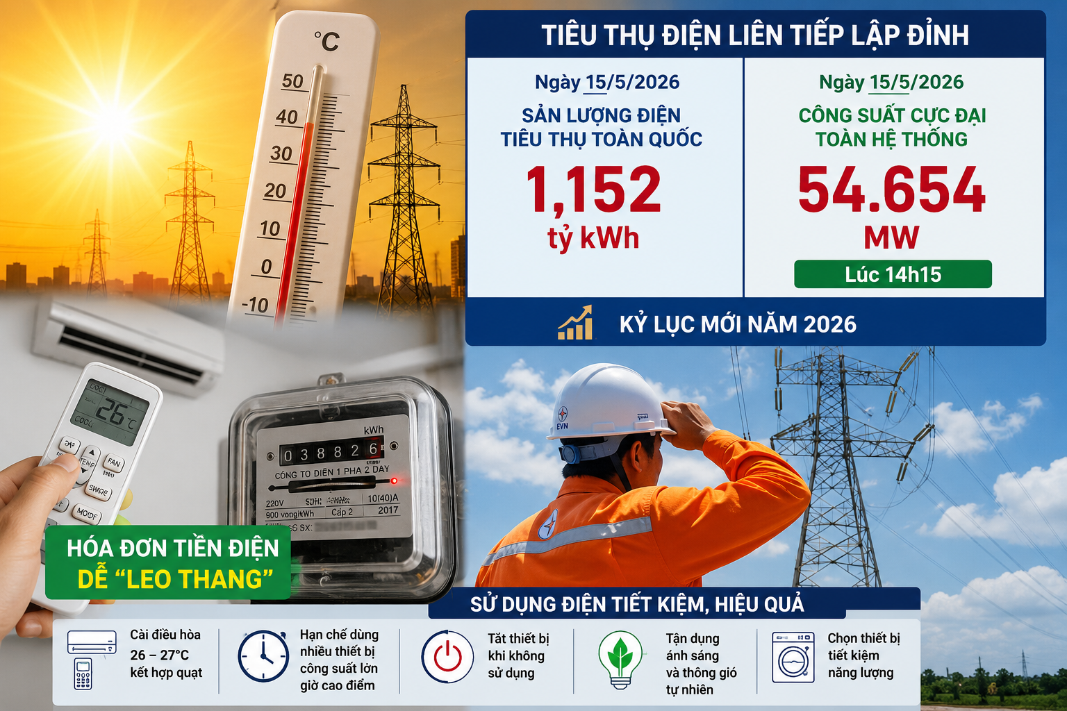 Dùng điện khung giờ nào khiến hóa đơn tăng vọt mùa nắng nóng - EVN đưa câu trả lời - Ảnh 2