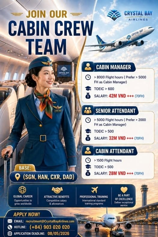 Hãng hàng không của đại gia Nguyễn Đức Chi tuyển tiếp viên thu nhập 30 triệu đồng/tháng, phi công nhận gần 300 triệu - Ảnh 1