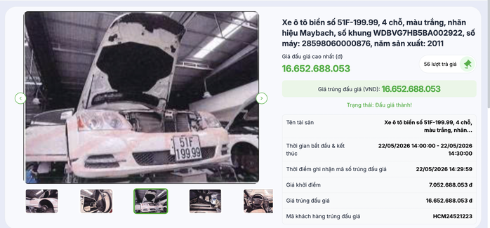 Một người trả hơn 16,6 tỉ đồng mua Maybach "biển VIP" của bà Trương Mỹ Lan - Ảnh 1